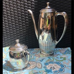 Silvercraft silver-plated coffee pitcher & sugar d